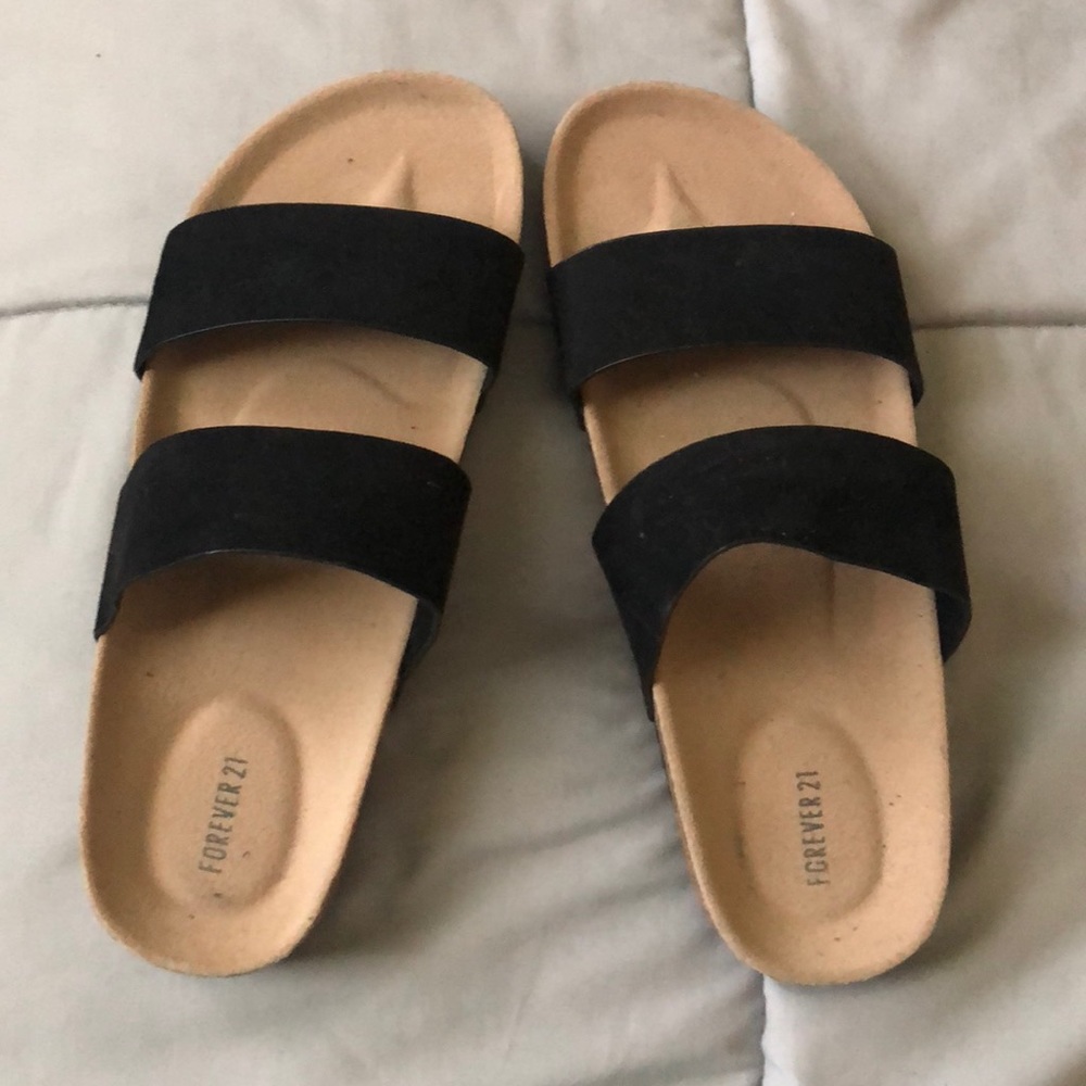 Black strap shoes